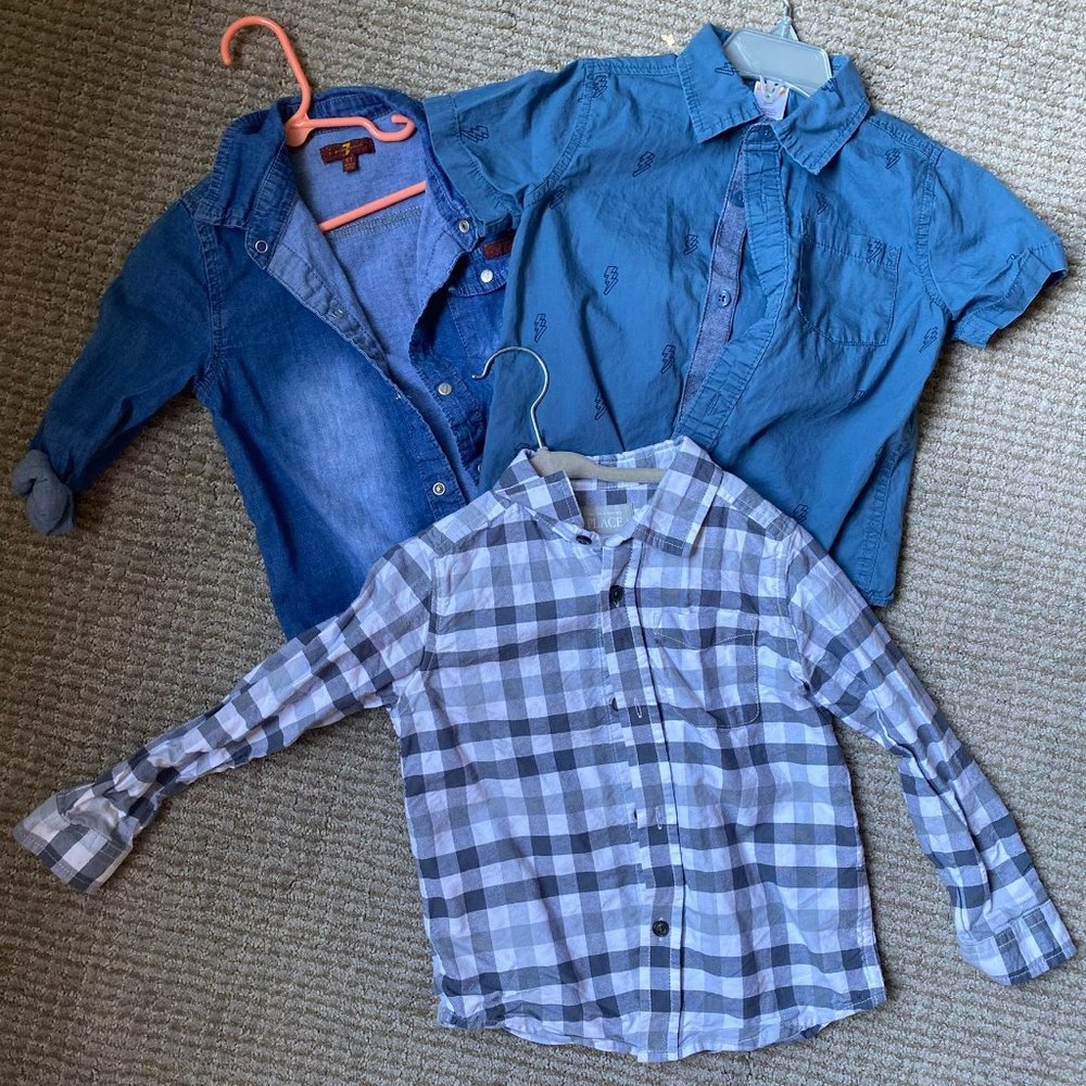 Lot of 3 Boys 4T Button up Shirts EUC CUTE!